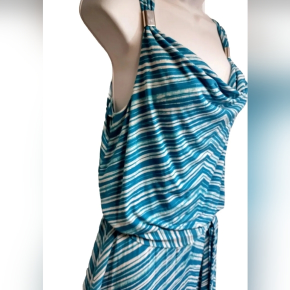 Calvin Klein Chevron Stripe Sleeveless Maxi Dress Size S - Picture 5 of 7